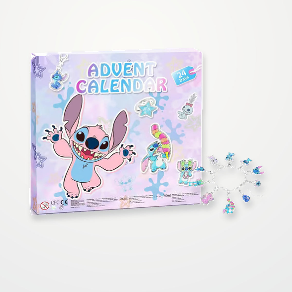 Pastell – adventskalender med berlockarmband och ringar